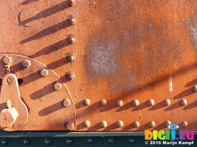 FZ031802 Rusty metal guns in morning